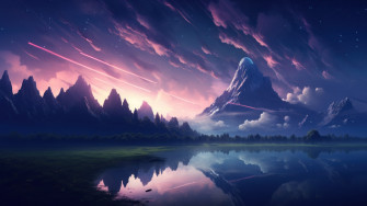 Night Sky Anime Comet Stars Ai Generated 4k Wallpaper