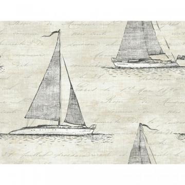 Seabrook Designs Nantucket Sailboat Paper Strippable Roll Covers