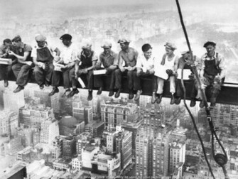 Lunch Atop A Skyscraper Black And White