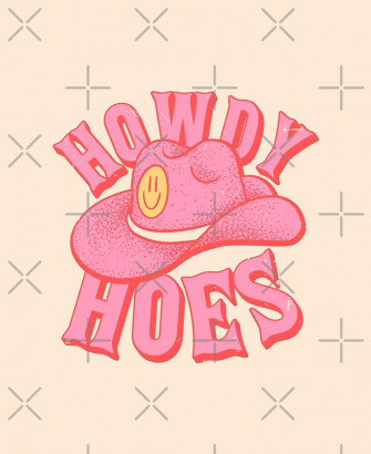Howdy Hoes Pink Cowboy Cowgirl Rodeo Hat Preppy Aesthetic Meme