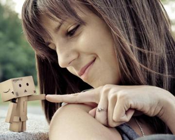 Girl And Small Robot Desktop Pc Mac Wallpaper