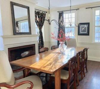 Dining Room Wallpaper Mirror Fireplace Wainscott Farmhouse