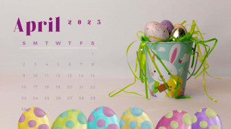April Calendar With Easter Egg Hunt Locations Wallpaper