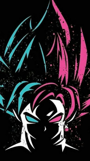 Blue Red Goku Black iPhone Wallpaper