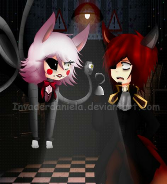 Fnaf Mangle And Foxy By Invaderdaniela