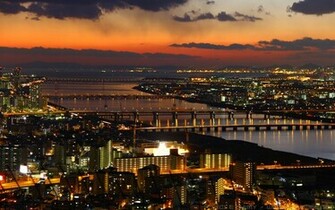 Osaka Sunset Wallpaper