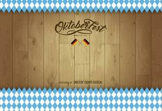 Oktoberfest Wood Background Vector