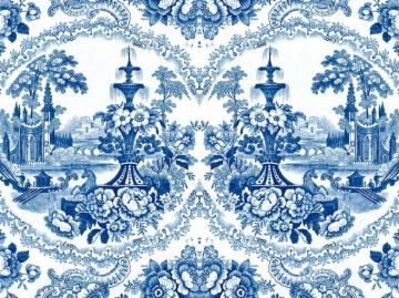 Non Woven Paper Wallpaper With Floral Pattern Delft Baroque By