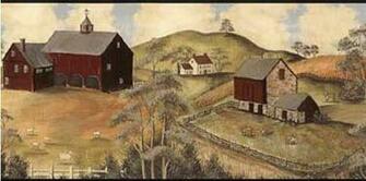Wallpaper Inc Products York Primitive Country Scene