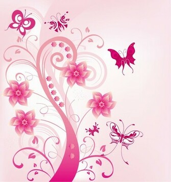 Pin Pink Flower Swirls Desktop Wallpaper Background Computer On