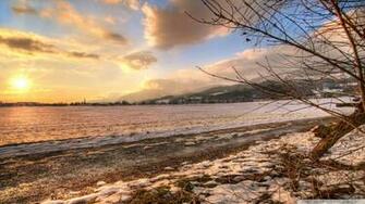 Country Field Winter Wallpaper