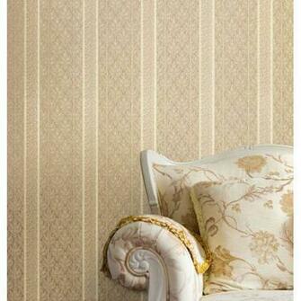 M3937 Beige Brocade Stripe Ercole Beacon House Wallpaper