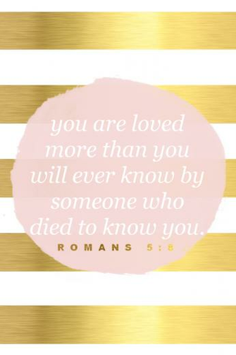 You Are Loved Pink Gold Foil Stripes iPhone Phone Wallpaper