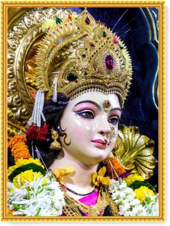 Durga Maa Religious Wood Photo Frames With Laminated Sheet Fine