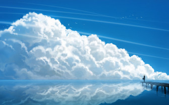 Anime Blue Background HD Wallpaper