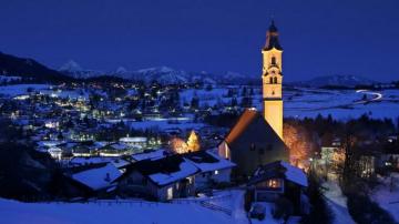 Christmas In The Alps Village Germany Wallpaper