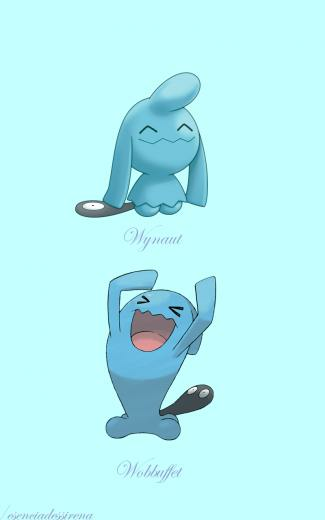Wynaut Wobbuffet Pokemon Wallpaper Art Type