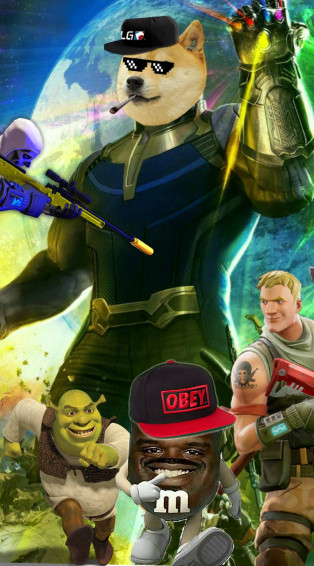 En Fortnite Meme Doge Thanos Wallpaper