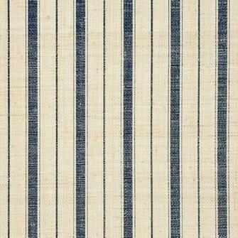 Navy Ticking Stripe Blue And Ivory Grasscloth Wallpaper