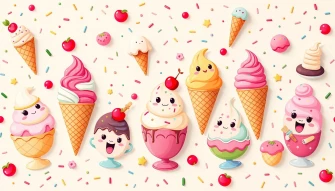 Cartoon Ice Cream Wallpaper