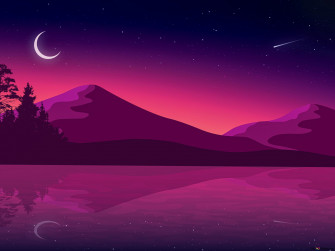Illustration Of Half And Mountains 4k Wallpaper