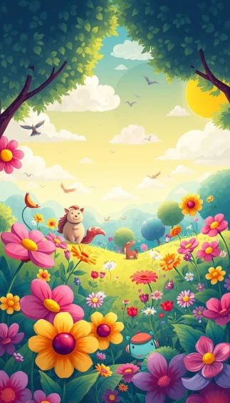 Aesthetic Cartoon Image Wallpaper