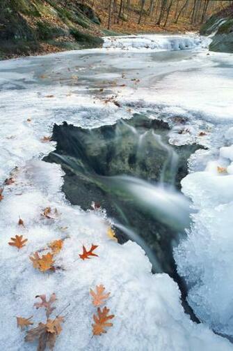 Ice Formations In Illinois Canyon Starved Rock State Park