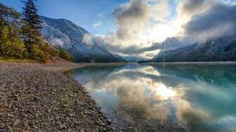 Coast Amazing Lake Scenery Nature Display Mountains