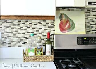 Of Chalk And Chocolate Easy Diy Self Adhesive Faux Tile Backsplash