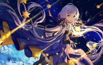 Wallpaper Girl Long Hair Dress Anime Stars Artwork Yellow