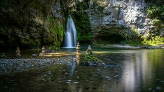 Zen Garden Waterfalls Wallpaper HD