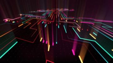 Blue And Multicolored Led Wallpaper Untitled Abstract Neon