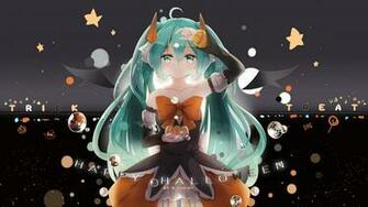 Anime Girls Vocaloid Hatsune Miku Halloween Twintails
