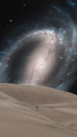 Galaxy Desert iPhone Wallpaper