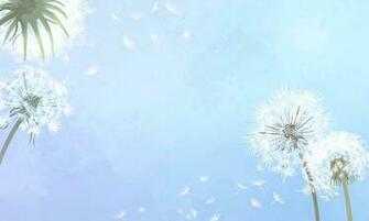 Dandelions On Blue Background Royalty Illustration
