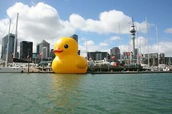 Giant Inflatable Artwork Rubber Ducks Wallpaper