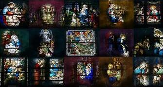 Stunning Stained Glass Windows HD Christmas Wallpaper