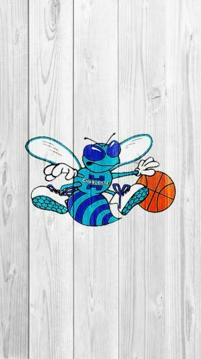 Charlotte Hornets White Iph iPhone Wood Wallpaper Photo