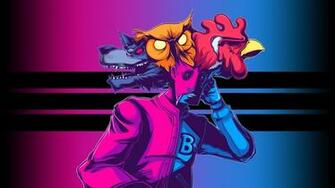 Hotline Miami Pink Psychedelic Dark Color Wallpaper