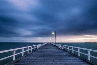 4k Wallpaper Landscapes Sky Light Clouds Ocean Lights Bridge