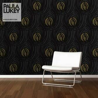 Custom Wallpaper And Feature Wall Hollywood Glam Peacocks Eclectic