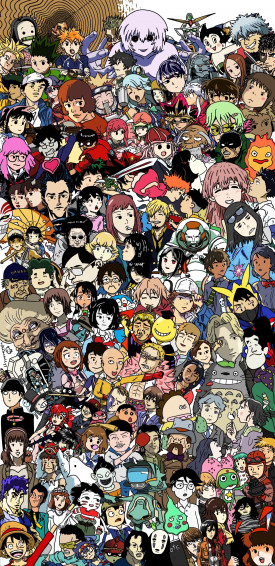 Added More Characters Making A Colorful Wallpaper With