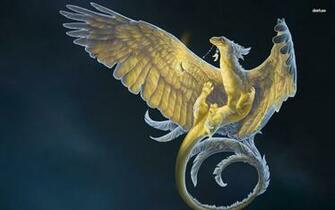 Dragon With Golden Feathers Creatures In Feathered
