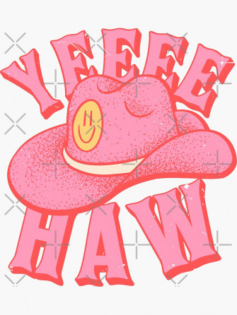 Yeehaw Pink Cowboy Cowgirl Rodeo Hat Preppy Aesthetic Howdy