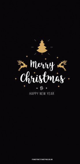 Festive Aesthetic Wallpaper For Phone Black And Gold Christmas