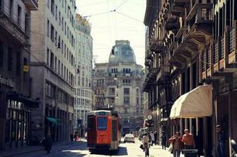 Italy Milan Milano City Road People Downtown Train Wallpaper