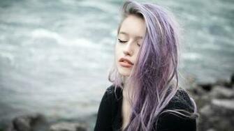 Full HD Wallpaper Violet Long Hair Dreamy Blurry Desktop