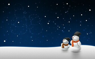 Wallpaper Winter Snowman Stars Constellations New Year