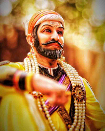 Chhatrapati Shivaji Maharaj Multicolor Photo Paper Print Poster