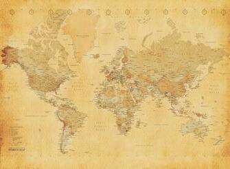 Antique World Map Wallpaper Giant Wall Mural Old